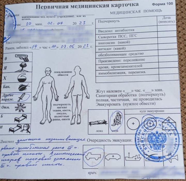 Пример справки форма 100
